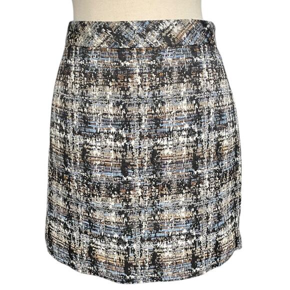 J.Crew Size 6 Cotton Silk Blend Tweed Mini Skirt Back Zip Lined Office Chic - Picture 1 of 11